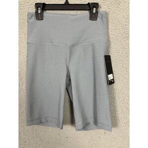 90 Degree By Reflex Womens High-Waisted Ribbed Biker Short Gray Size Small NWT's